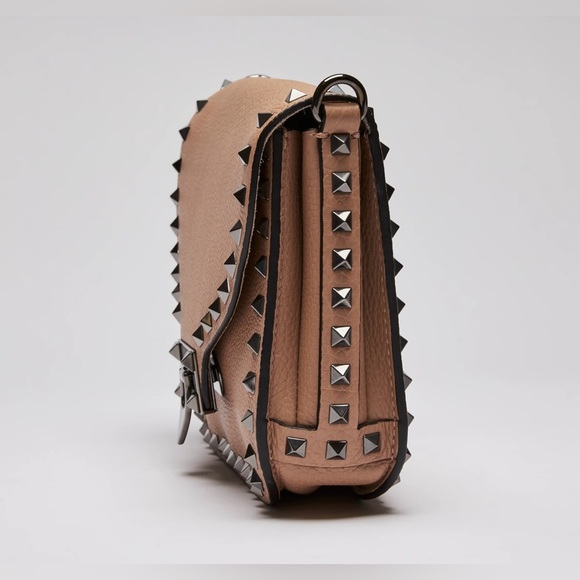 Valentino pink-tan flap rockstud bag - Picture 11 of 12